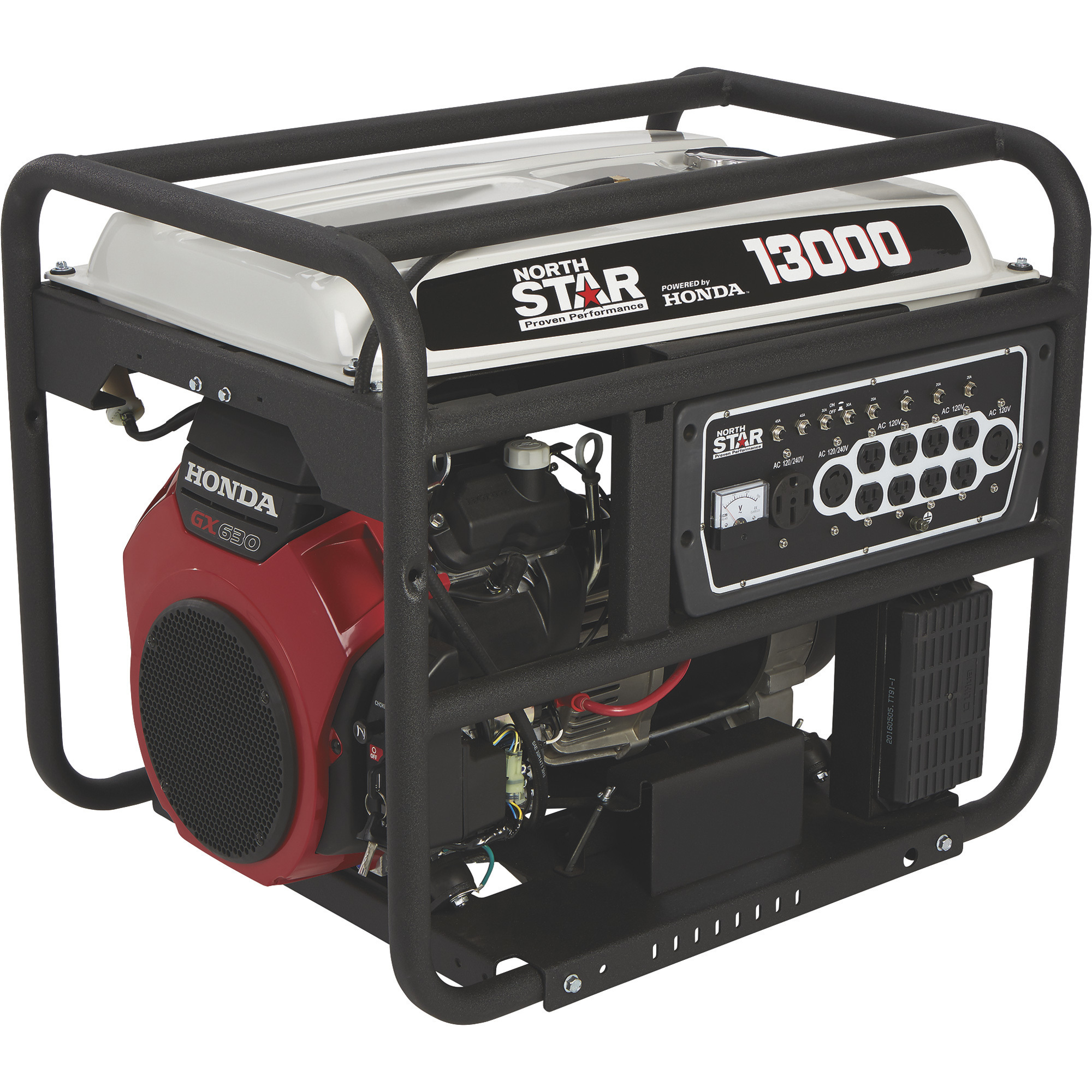 NorthStar Portable Generator with Honda GX630 OHV Engine, 13,000 Surge Watts, 10,500 Rated Watts, Electric Start, CARB Compliant